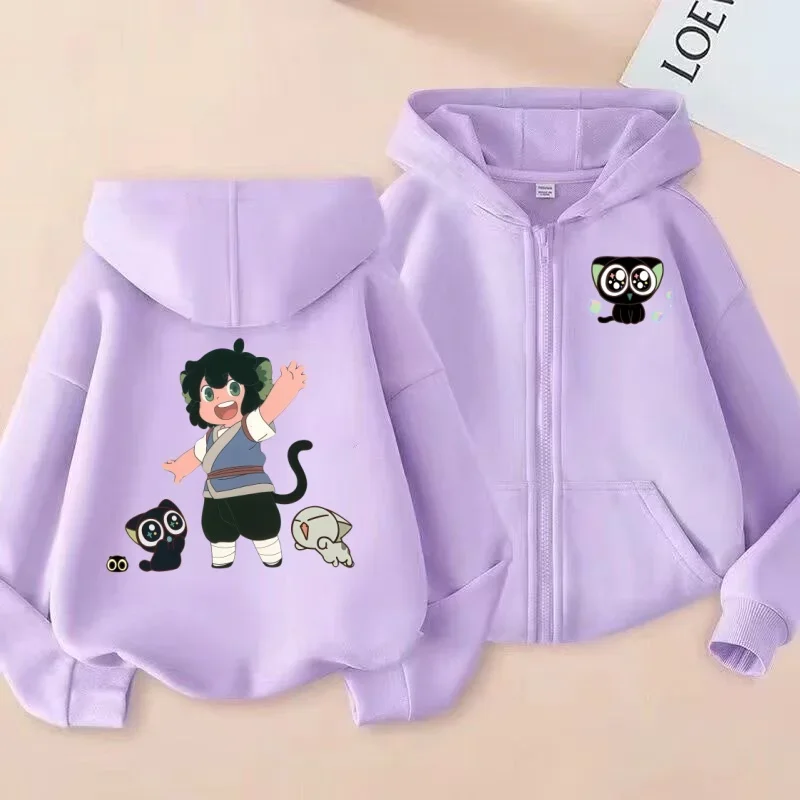 سجلات حرب لوه شياوهي: سترة بغطاء للرأس بسحاب للأطفال، بلوزة مطبوعة بشخصيات الأولاد والبنات للربيع والخريف #5