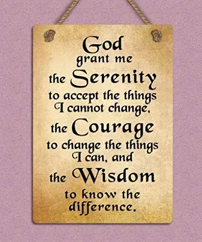 Sign God Serenity Prayer Positive Inspiring Quote Vintage Retro Tin Metal Decor Sign Home Wall Decor 8x12 Inches