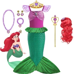 Little Mermaid Ariel Princess Costume Kids Dress For Girl Cosplay Children Carnival Birthday Party Clothes Halloween Fairy Dress
