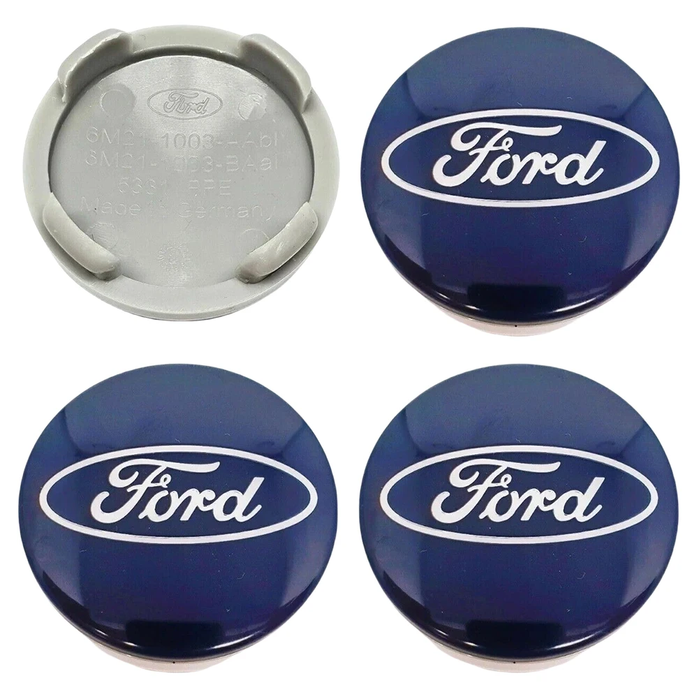 4 X 54MM Hub Centre Rim Cover Badge Wheel Hub Cap Blue Center Wheel Cap Kit For Ford Most Models Focus Fiesta Ka Kuga