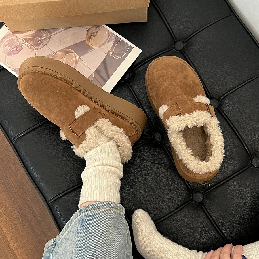 Bottes de neige à plateforme pour femmes, sabots d'hiver, chaussures rétro Creepers, S, nouveau, 2024, 2024