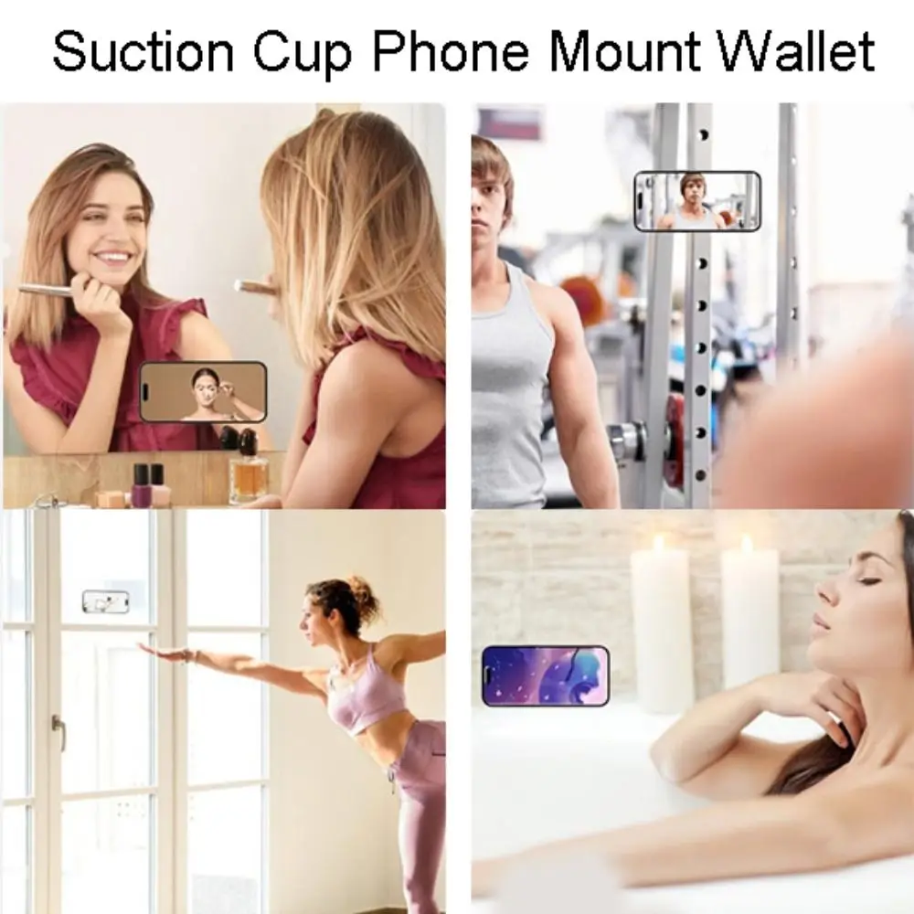 Phone Card Holder Suction Cup Phone Mount Wallet Back Adhesive Silicone Sucker Phone Accessories Strong Adsorption Hand-Free
