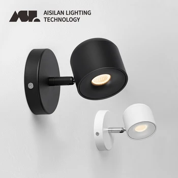 Aisilan moderna lâmpada de parede led 7w/9w regulável alumínio ajustável luz parede para cabeceira corredor sala estar AC90-260V