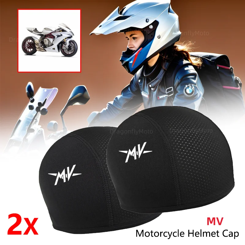 For MV Agusta 675 800 Brutale 800 1000 Turismo Veloce RC Motorcycle Balaclavas Helmet Inner Sweat Wicking Hat for Men Women