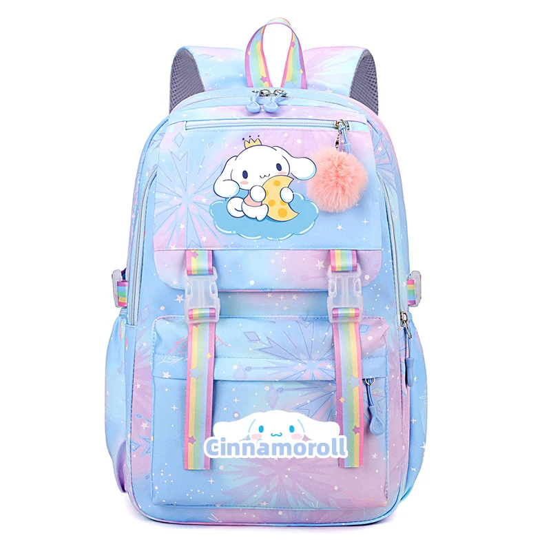 Kuromi & Cinnamoroll Large Capacity Backpack, Lightweight Cute Daypack, Cartoon Schoolbag, Girl Casual Travel Commute Knapsack