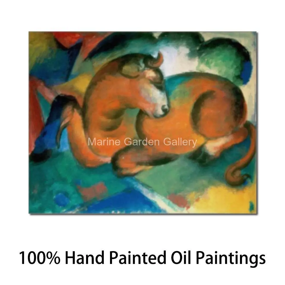 Abstract Animal Art Aniaml Painting On Canvas Red Deer Hand Painted Franz Marc Artwork Modern Artwork Dining Room Hollway Decor