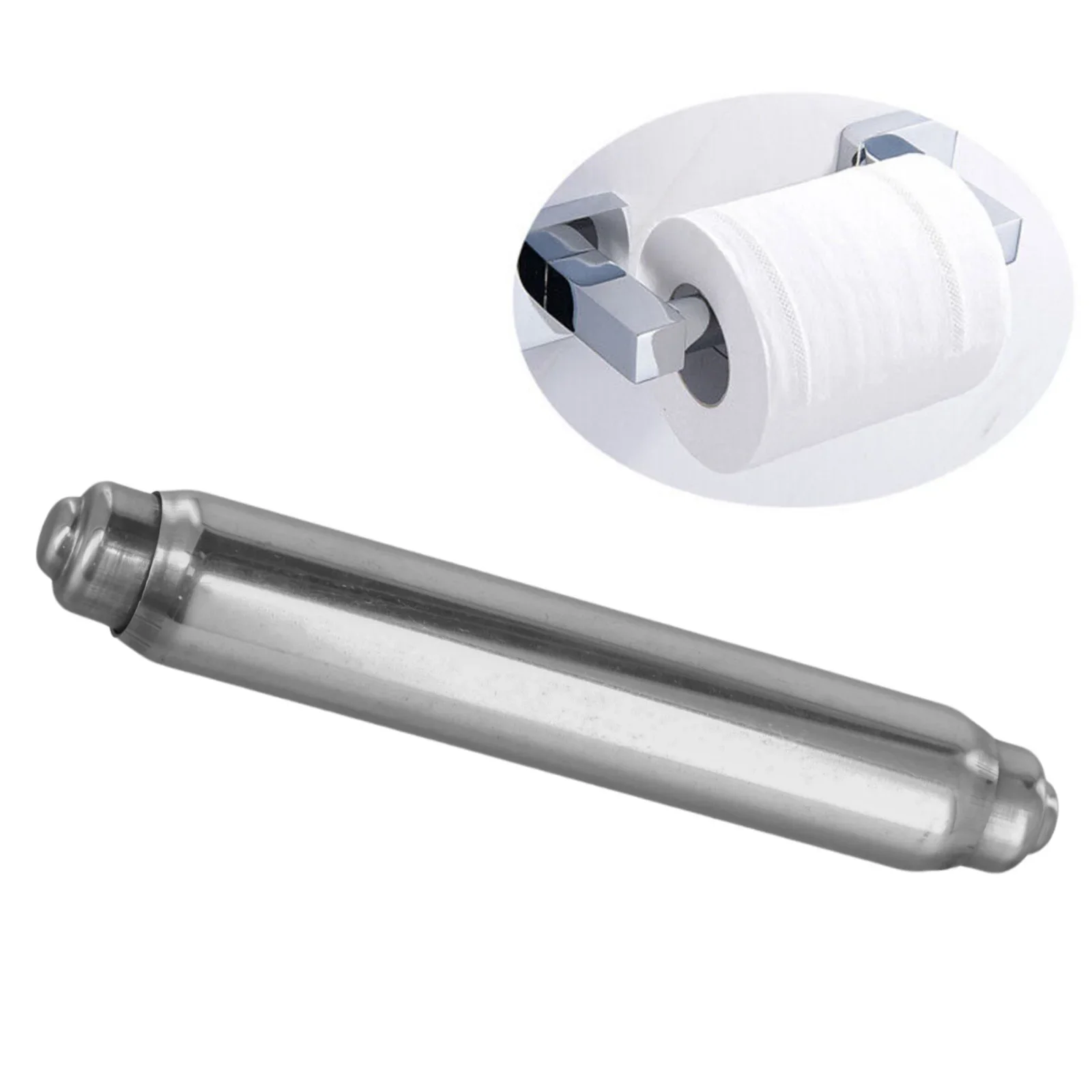 1pc Toilet Paper Holder Roller Toilet Tissue Holder Replacement Spring Roll Spindle Tissue Shaft Stainless Steel For Bathroom