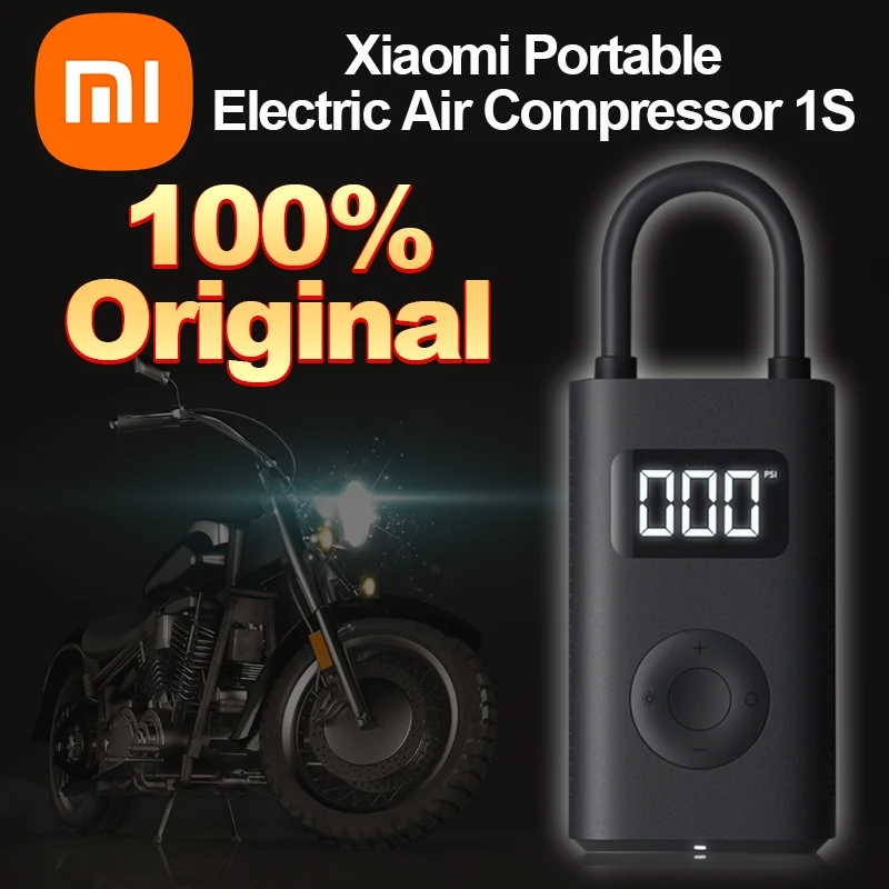 Mijia Mi 2023 Original Portable Electric Air Compressor 1S Inflator Smart Home Air Pump Bike Car Tire Football Basketball Xiaomi