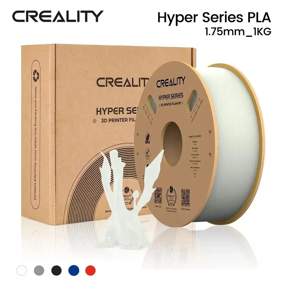 خيط طباعة CREALITY سلسلة هايبر PLA مقاس 1.75 مم بسيولة أفضل وتبريد أسرع ودقة عالية لطابعات FDM
