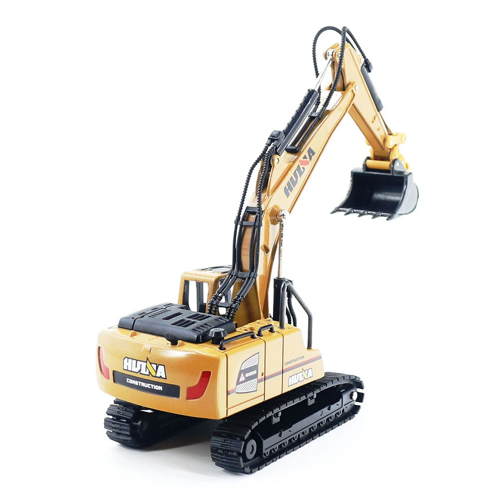 HUINA 1810 1/60 Alloy Excavator Model High Simulation Engineering Construction Vehicle Toy Diecasts Truck Collection Toys