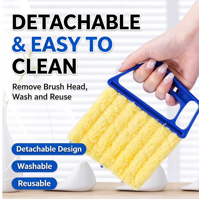 Blinds Window Cleaning Brush Detachable Washable Dust Removal Brush Household Duster Window Accessories Cleaning Vent Brush SZ06