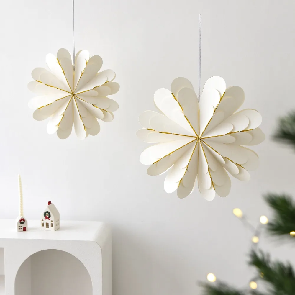 

3D Paper Snowflake Christmas Decorations Hanging Ornaments for Home Window Party Xmas Pendant New Year's Eve Decorations