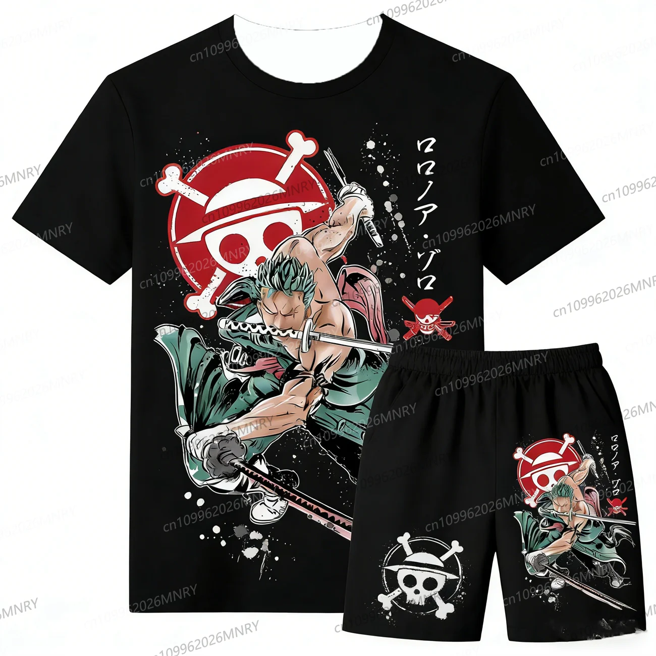 

3D Print Japanese Anime One Piece 2 piece set men's summer tracksuit Set men T-shirt Men's tracksuit two piece set Sportswear