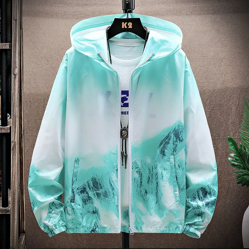 Sunscreen Jacket Men and Women's Zipper Clothes Outdoor Casual Travel Fishing Cycling Jacket