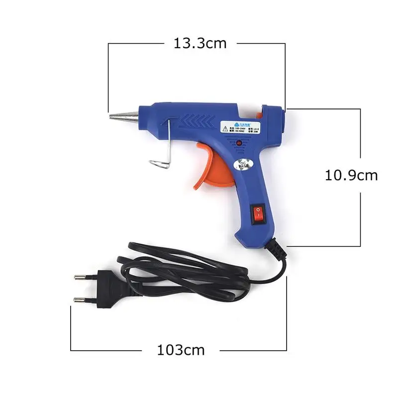 20W  Hot Melt Glue Gun With 11*200MM Glue Stick 7*19mm Mini Industrial Guns Household Heat Temperature Home Tool DIY Crafts