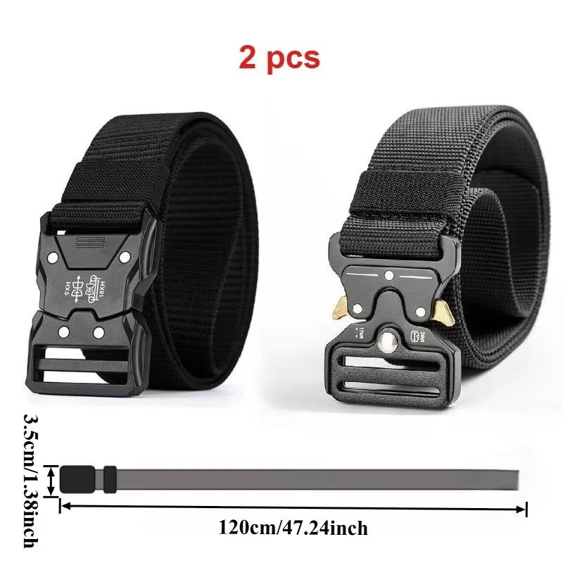 2pcs set men's belts,quick-release buckle design, Workwear, Casual, and Outdoor Belts other activities mens belt