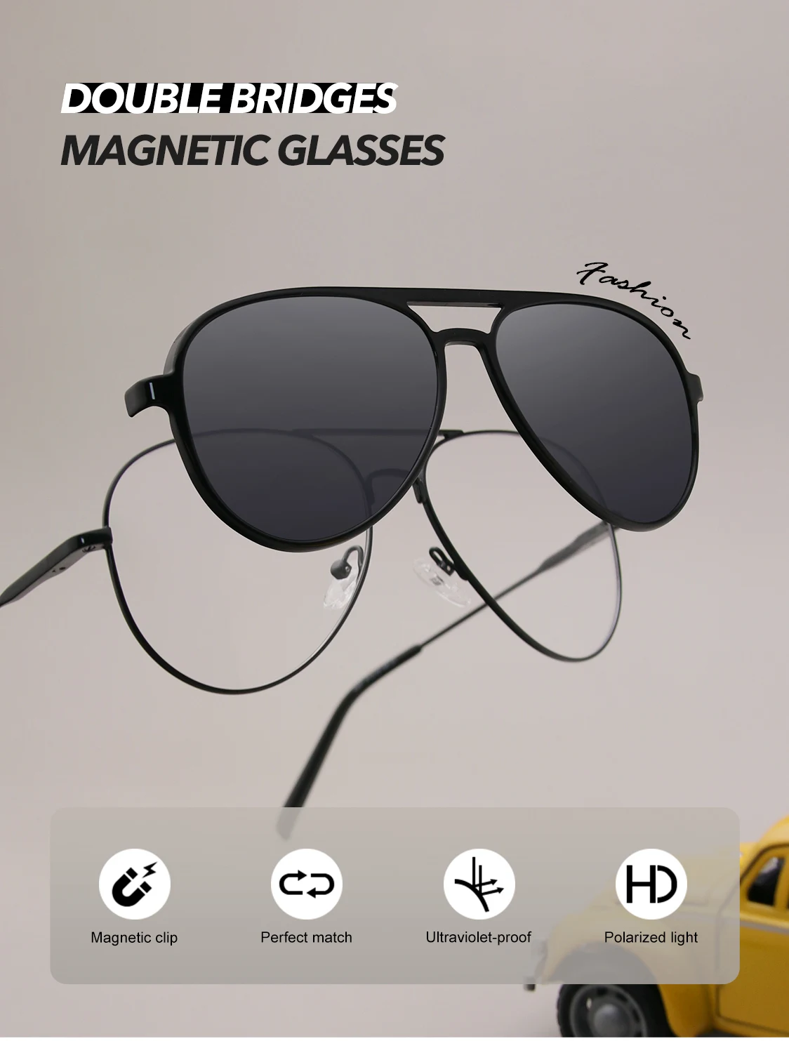 X207 Sonnenbrille für Herren, polarisierte Sonnenbrille, Reisebrille, klassische Pilotenbrille mit UV 400-Schutz – Detail 1