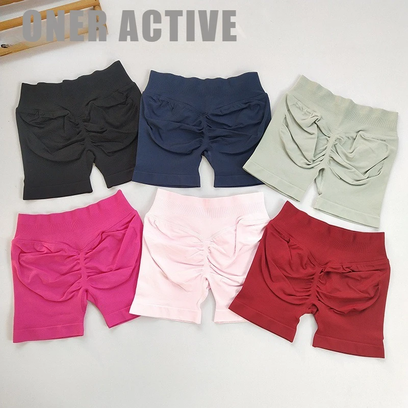 

Oner Active Gym Fitness Yoga Women Summer Printed Shorts Sport Shorts Low Ribbed Band Scrunch Butt Seamless Breathable Shorts