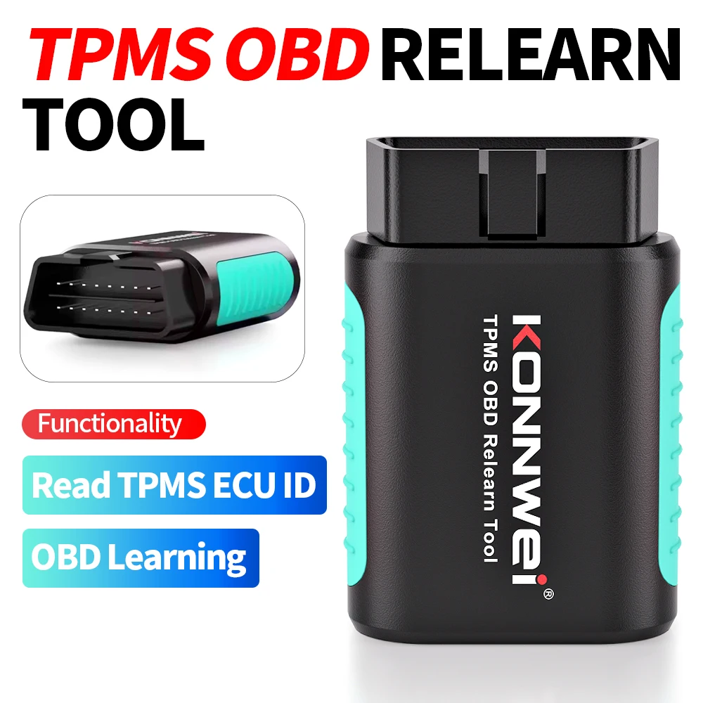 KONNWEI TPMS OBD Relearn Tool, TPMS ECU ID Read & OBD Learning Adapter, Work with TK100 TPMS Programmer, TPMS LINK/ OBD2 Scanner