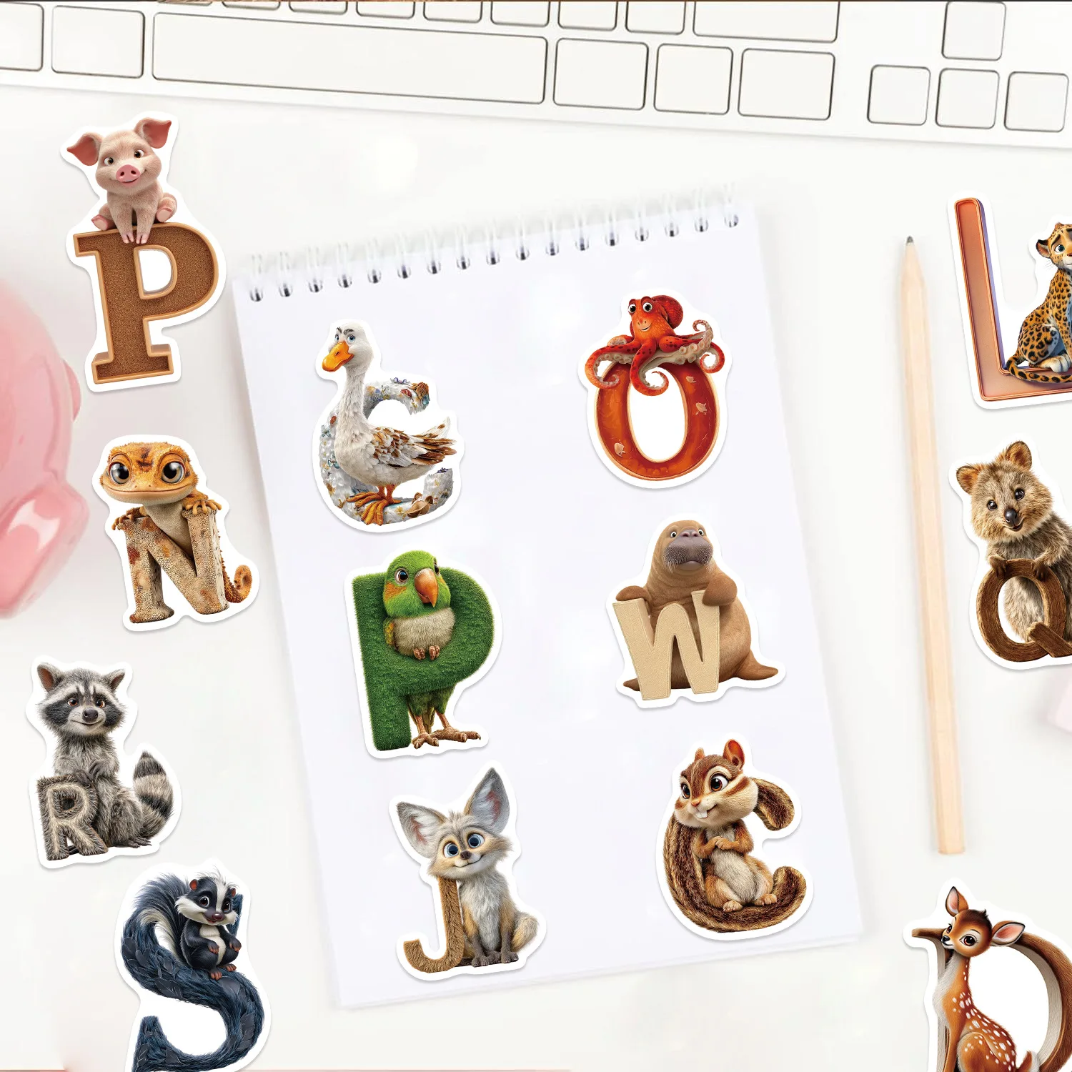 50/100 قطعة الكرتون رسالة الحيوان الكتابة على الجدران ملصقات الغيتار دفتر الأمتعة DIY بها بنفسك مقاوم للماء القرطاسية أعواد تزيين