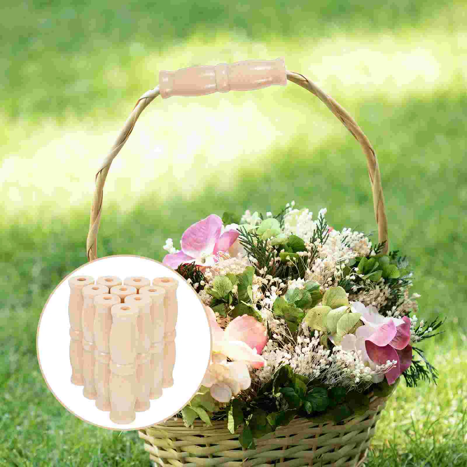 

10 Pcs Bucket Wooden Handle Grip for Carrying Barreled Beige Repair Replacement Parts Basket