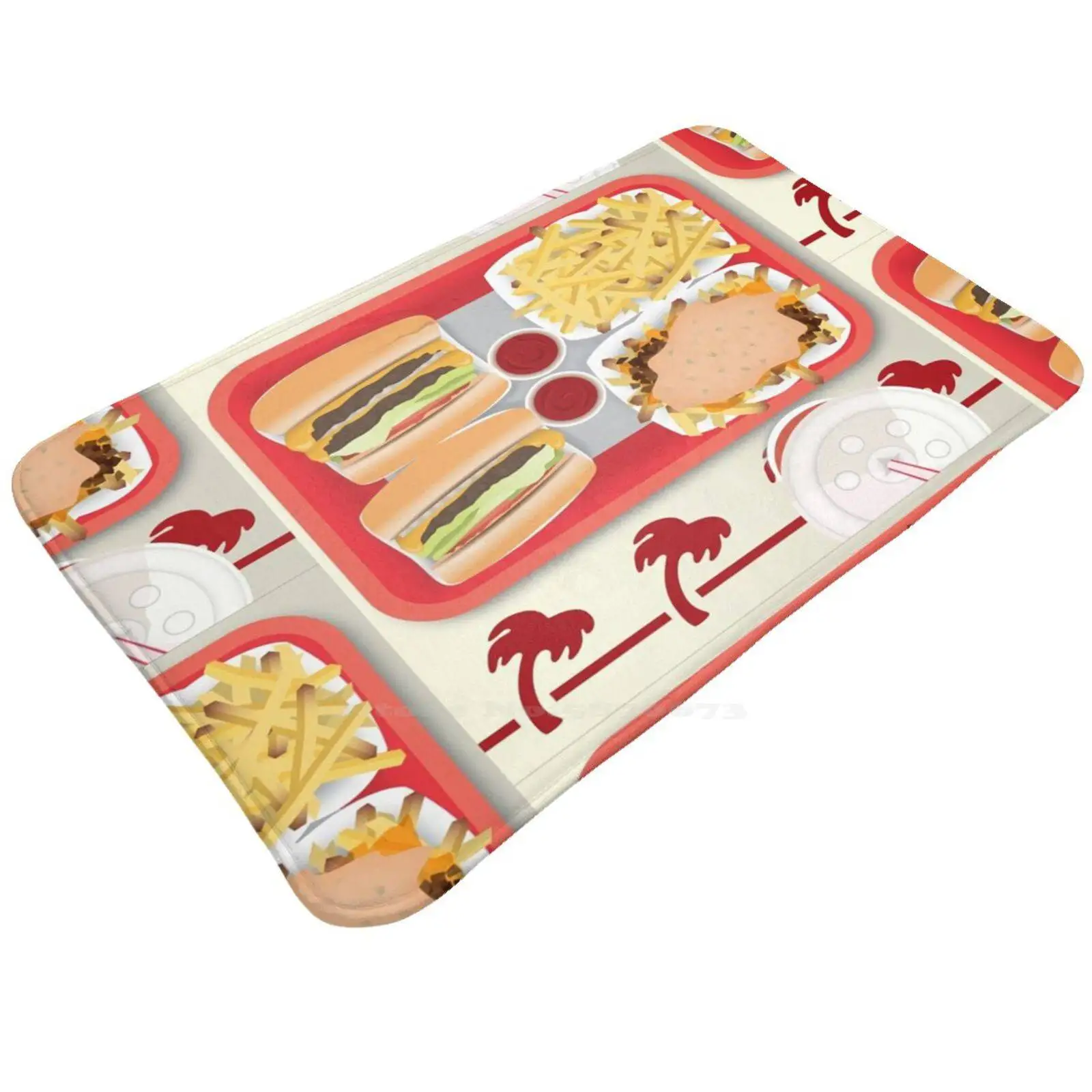 تي شيرت In N Out تي شيرت قطني همبرغر In N Out Cheeseburger البطاطس المقلية فراي الوجبات السريعة لذيذ لذيذ برجر أحمر وبليطس #2