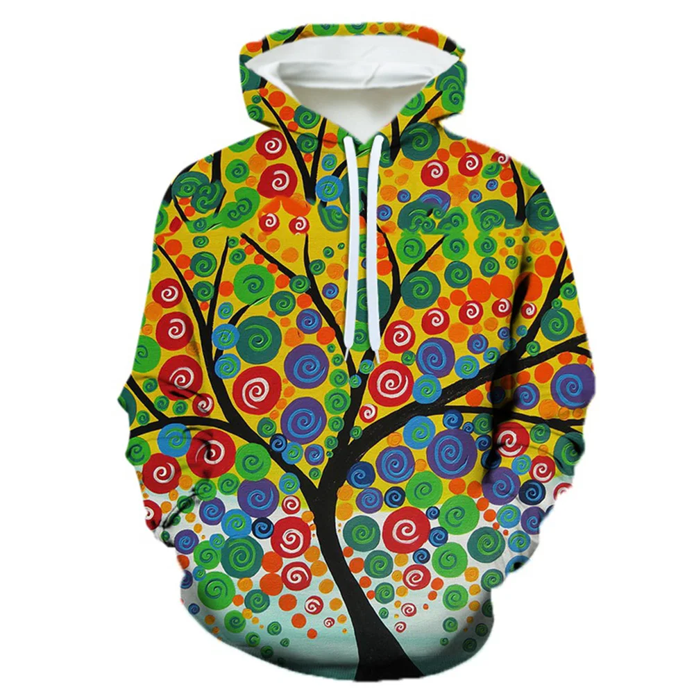 Sudadera con capucha con estampado 3d de árbol psicodélico para hombre y mujer, Jersey informal de gran tamaño, Tops de moda, ropa de calle Popular,