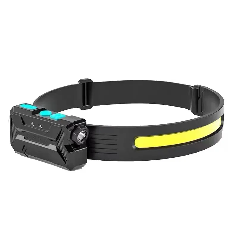 New LED Sensing COB Headlight with Outdoor Cycling Light USB Charging Night Running Light Strong Silicone Headlight