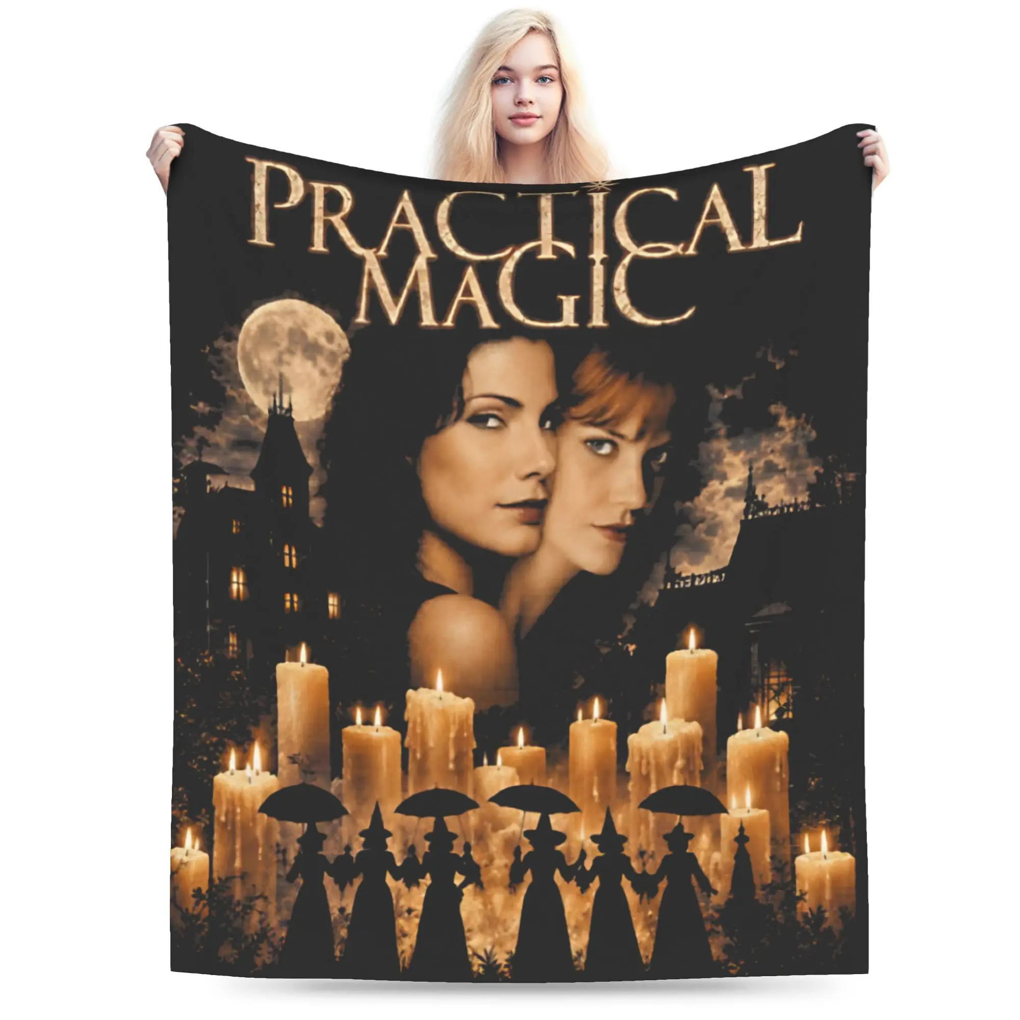 Practical Magic Witchcraft Gothic Occult Mystic Halloween Blanket Coral Fleece Plush  Thin Throw Blankets for Bedding Bedspreads