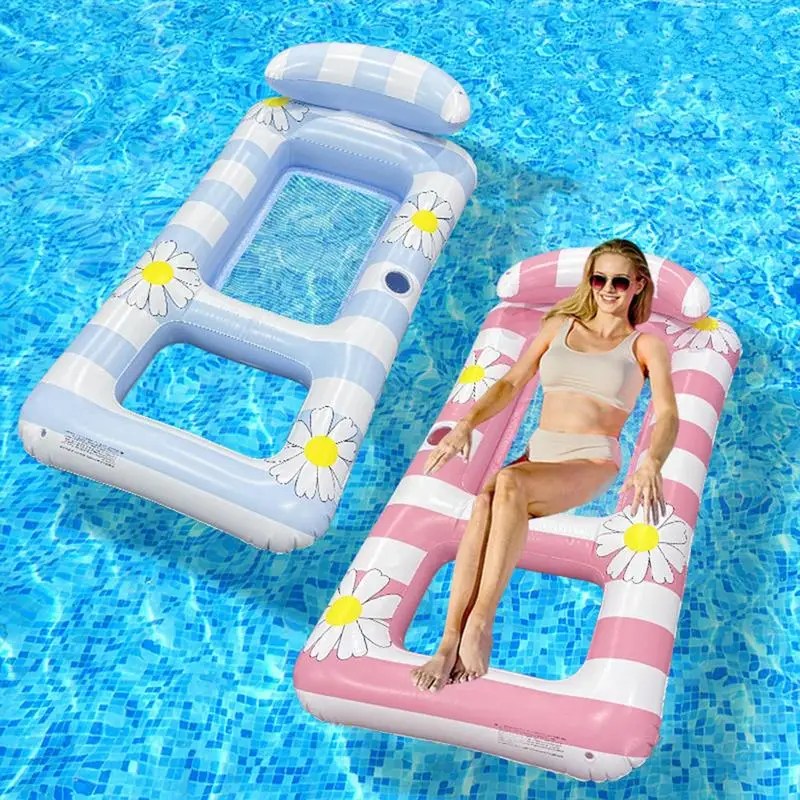 Pool Float Inflatable Pool Floats Adult Pillow Support Portable Bed For Outdoor Swimming Poolside Backyard River Boat Beach