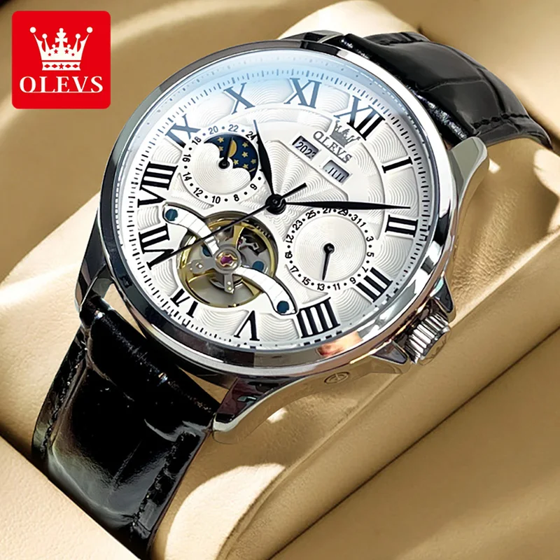 OLEVS Casual Fashion Men Mechanical Watch Fully Automatic Watches Top Brand Luxury Men Watch 2024 New Style Relogio Masculino