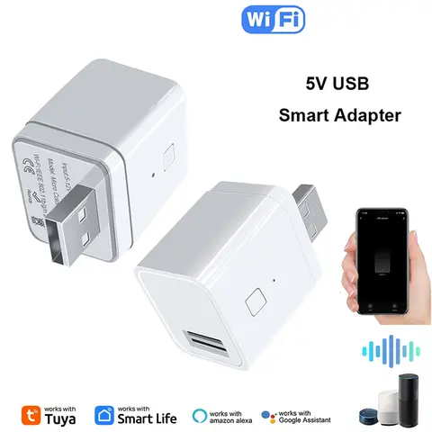 Tuya 스마트 마이크로 USB 어댑터 스위치 5V, 와이파이 미니 USB 전원 어댑터, 알렉사 헤이 구글과 호환, 스마트 홈 자동화