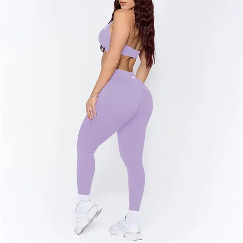 Bum Women Yoga Sets 2025 Shaping Scrunch Butt Leggings And Impact Sports Bra Women 2pcs Seamless Suits Gym Sexy Halter Bra Set - Image 19