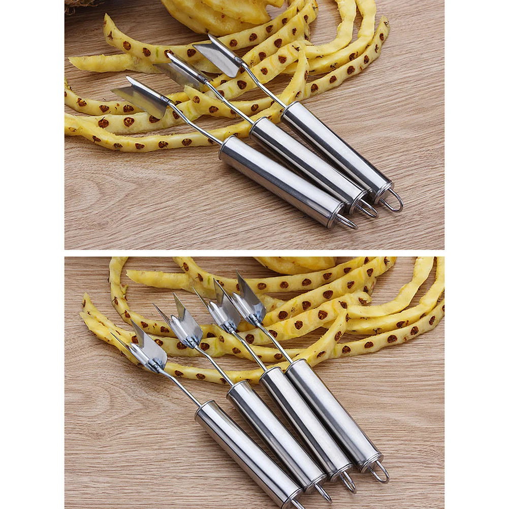 

4Pcs Pineapple Eye Remover Stainless Steel V Shape Peeler Ultra Fruit Cutter Handle Kitchen Tool Outdoor Travel Hiking