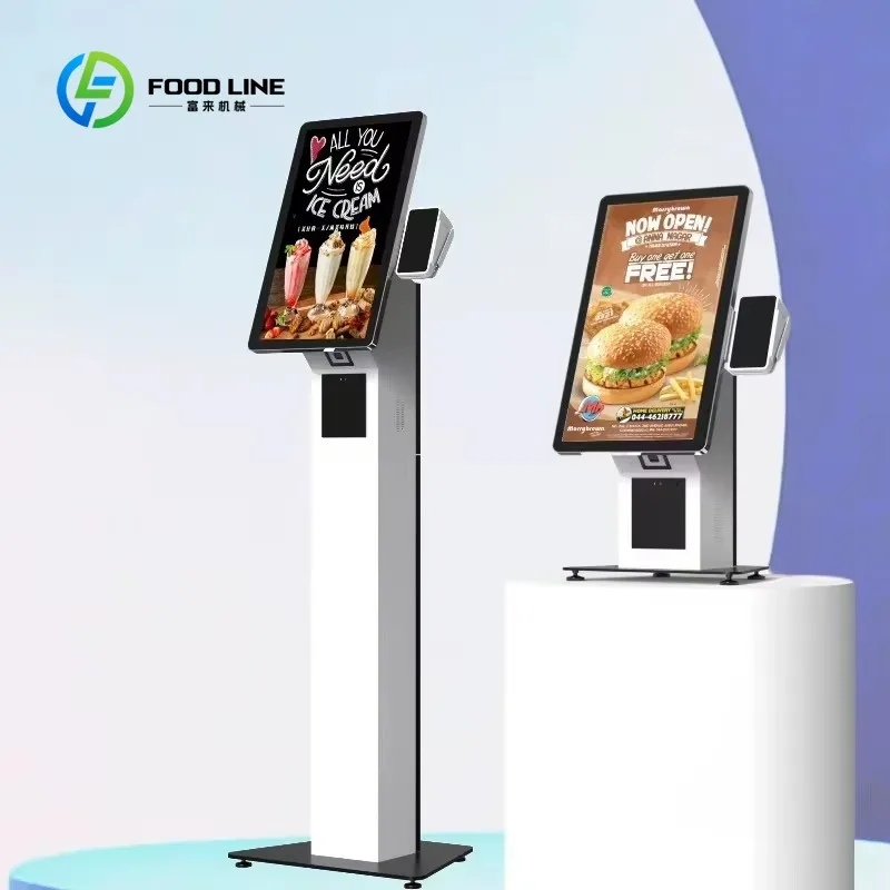 32 Android Self Ordering Kiosk for Restaurant Use Touch Screen Terminal with Receipt Printer and Menu Customization