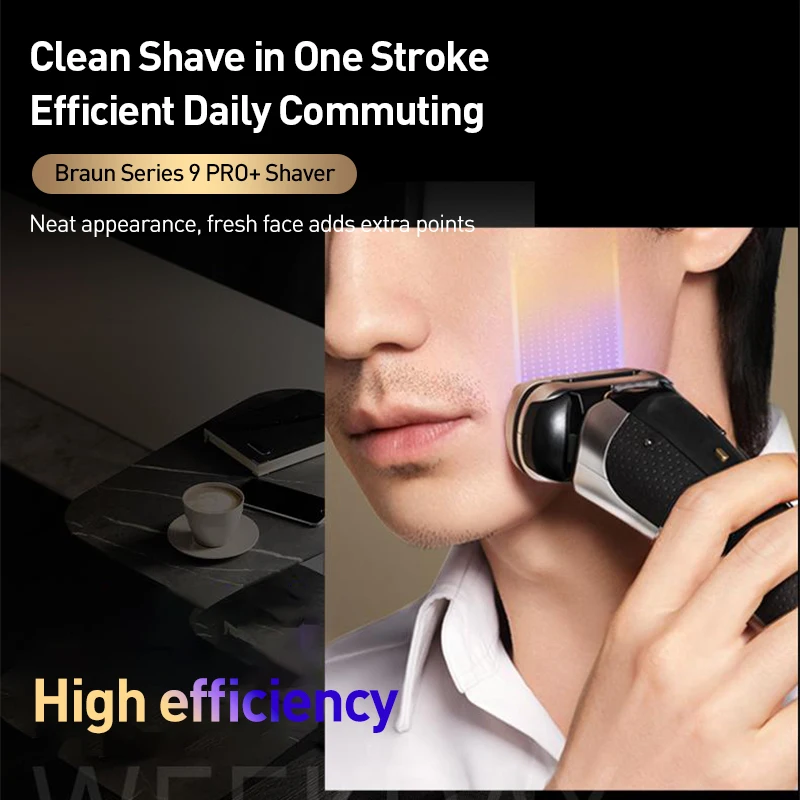 Braun Electric Shaver S9 Pro+ Smart Auto Sensor Razor with 10D Floating Head, Detachable Beard Trimmer, Wet Dry Dual Use