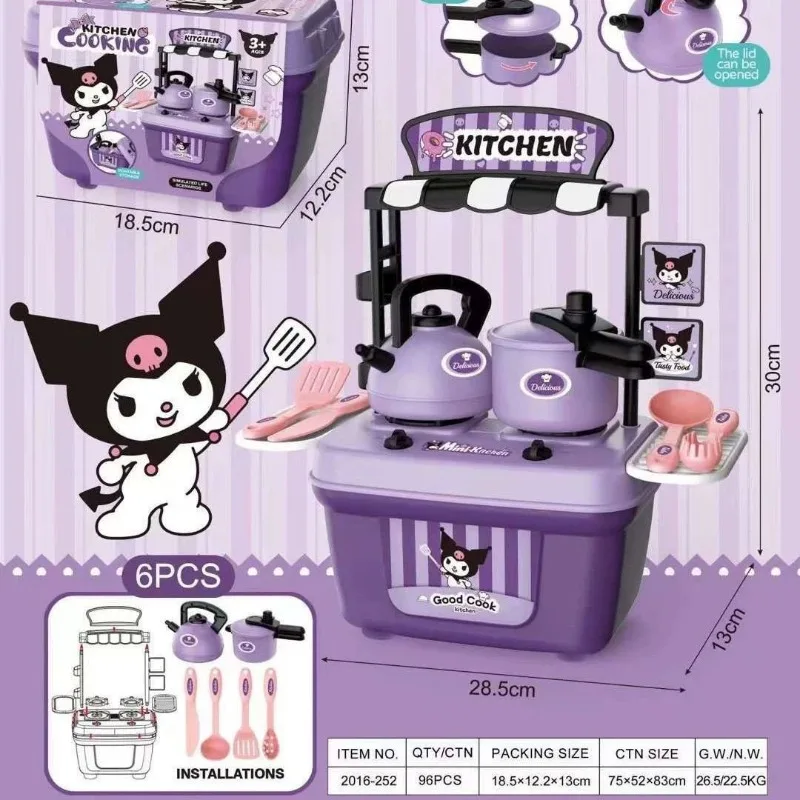 My Melody periféricos de animé dibujos animados niños originalidad Kuromi simulación casa de juego té de la tarde cocinero cocina juguete para regalo modelo