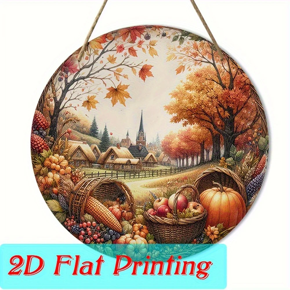 2D Flat, Suitable for Home Suitable for Farm Suitable for Office Vintage Autumn Harvest Wall Panel - Composite Mural with Fruit