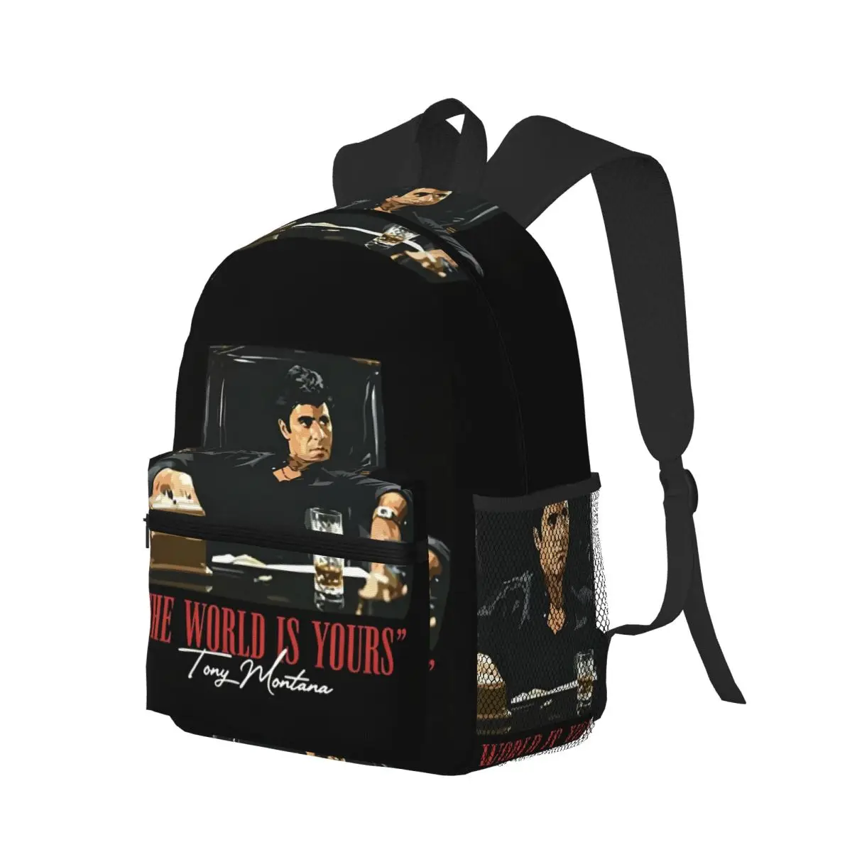 Movie Scarface The World Is Yours Tony Montana Pacino Student Backpack School Bag Hiking Travel Daypack for Men Women Bookbag