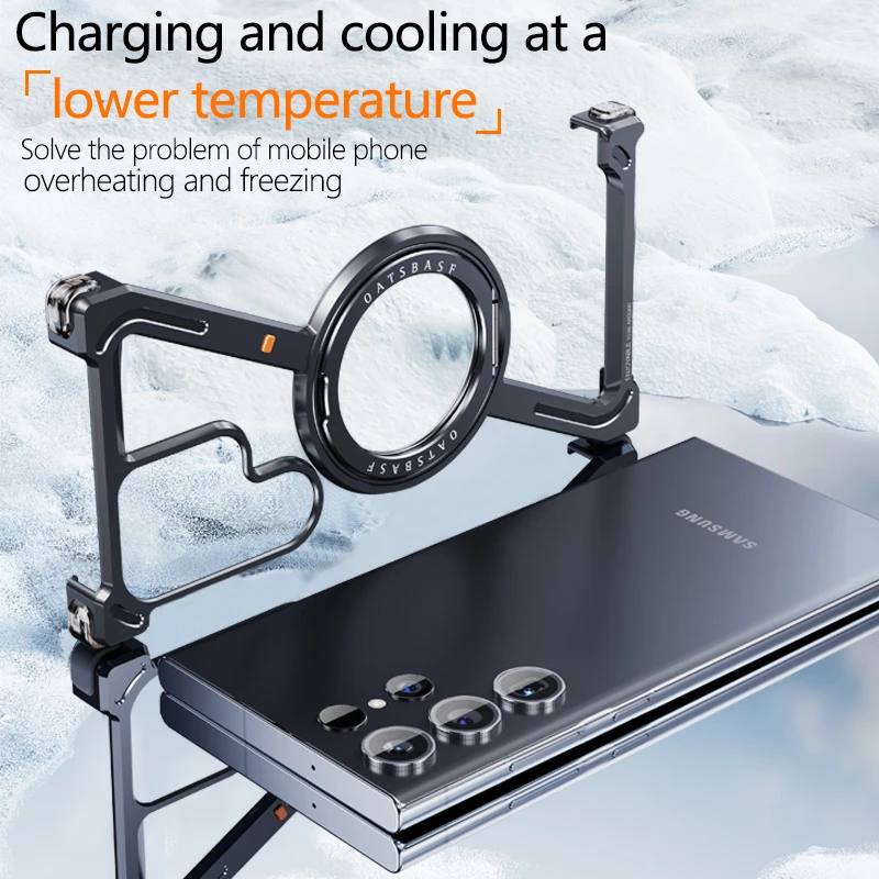 Marco de Metal de lujo en forma de Z para Samsung Galaxy S24, funda de teléfono con marco de Metal Ultra con cubierta de soporte magnético para Samsung S25 Ultra