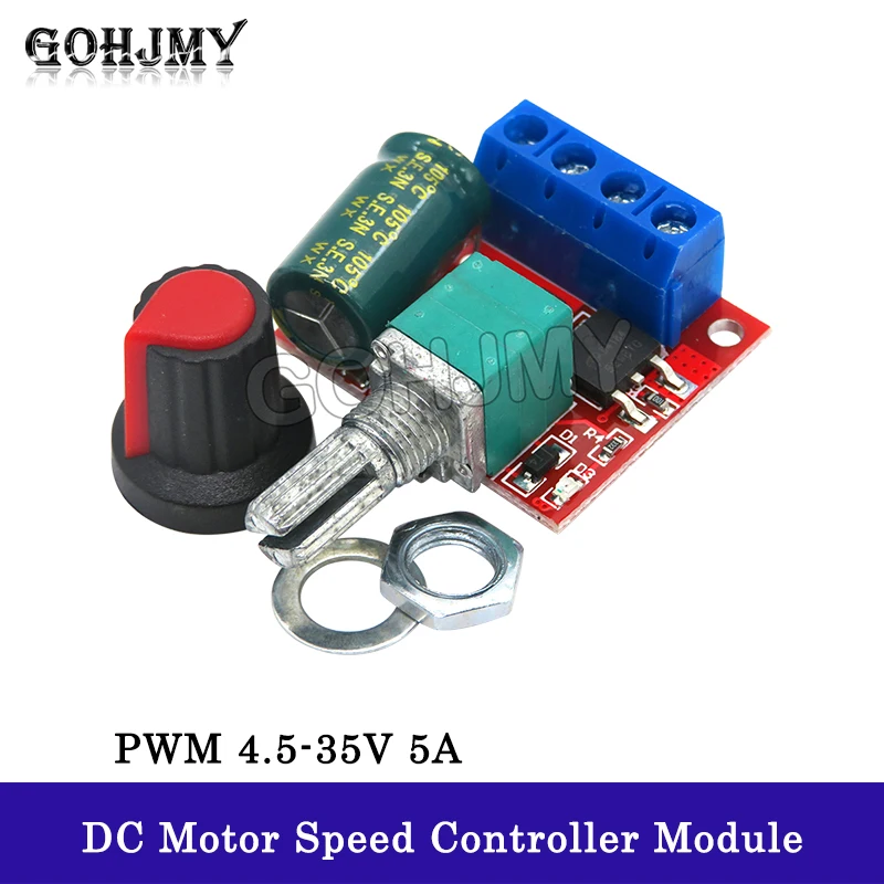 PWM DC Motor Governor 5V-35V Speed Control Switch 5A Switch Function LED Dimmer GOHJMY