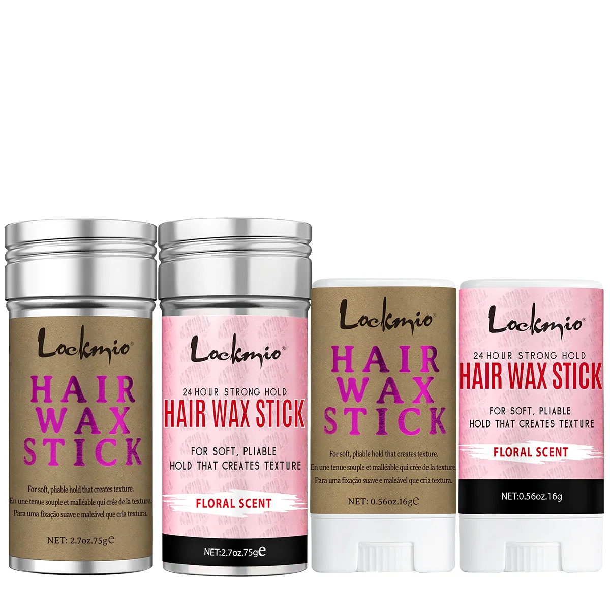 

4pcs/set Smoothing Hair Wax Stick Control Flyaways Pomade Strong Hold Styling Wax Cream Nourishing and Shaping 2 in 1 Solid Wax