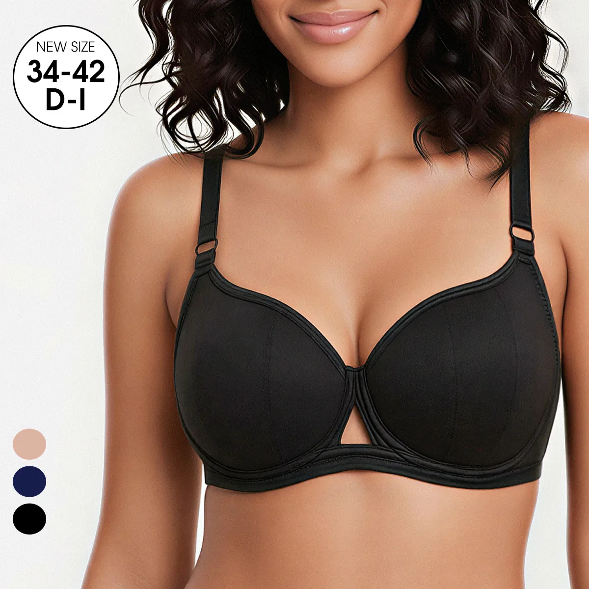 2026 Womens Push Up Minimizer Bra Full Cup Underwire Female Smooth Plus Size Bra for Women  Lingerie 75 80 85 90 95 D E F G H
