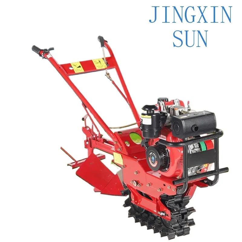 Low Frame Crawler Single Wheel Handheld Diesel Micro Tiller for Garden Cultivator Soil Turning Plowing Ditch Digging Farming