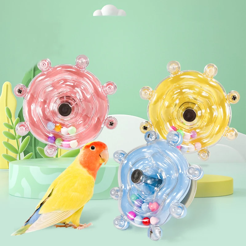 Bird Parrot Interactive Toy Bird Turntable Hang Toys Sounding Ball Toys Stand Playing Cage Accessories Pet Supplies