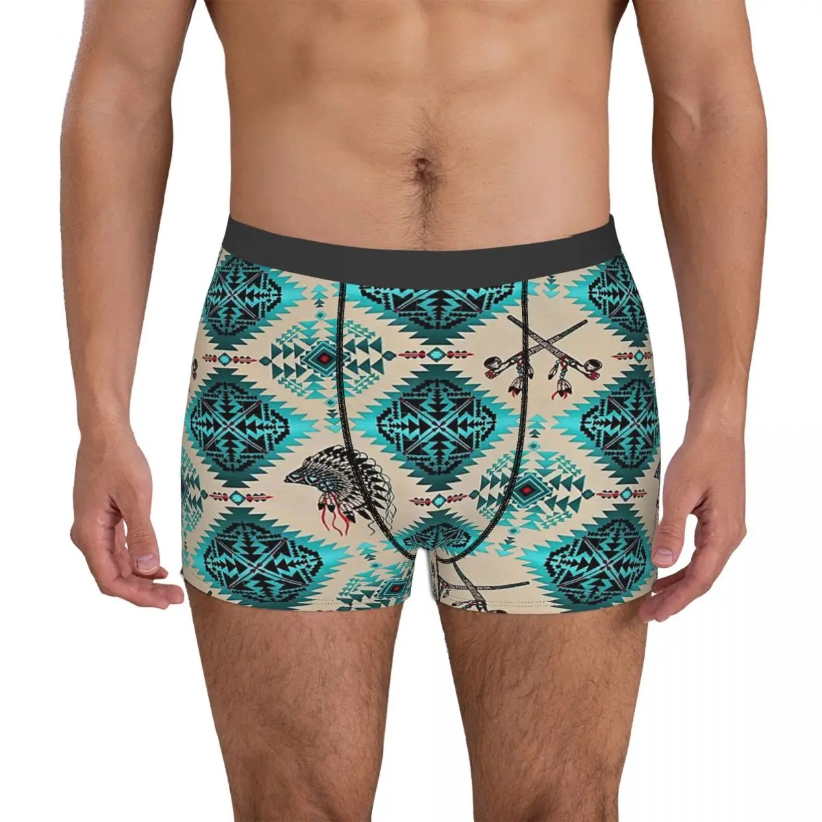 

Native American Indian Bear Pattern Men's Boxer Briefs Shorts Men Underpants Men's Panties Soft Underwear For Men