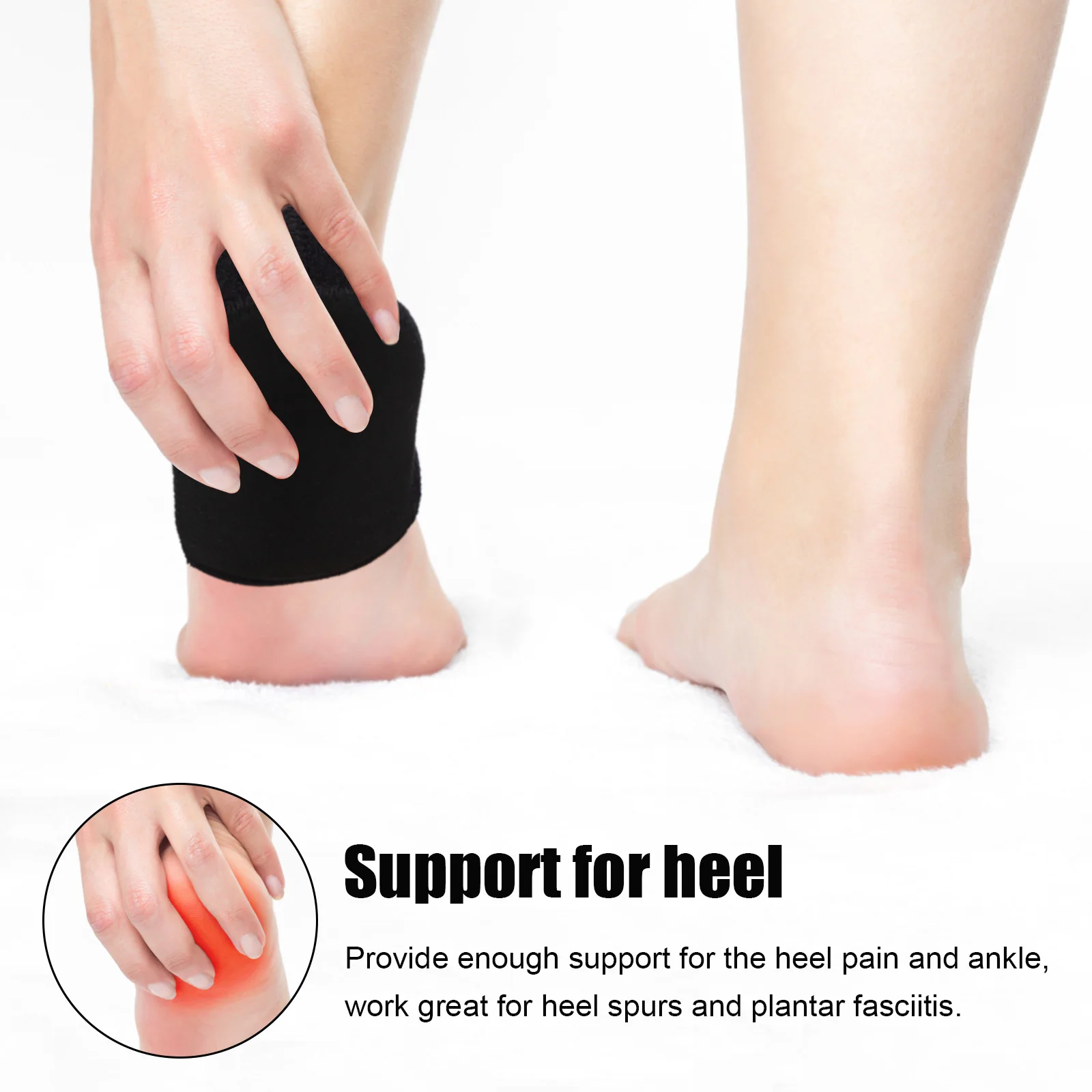 

Protectors 1 Pair Heel Cups Cushions Support for Boots Shoes Plantar Fasciitis Relief Heel Pain Spur Barefoot