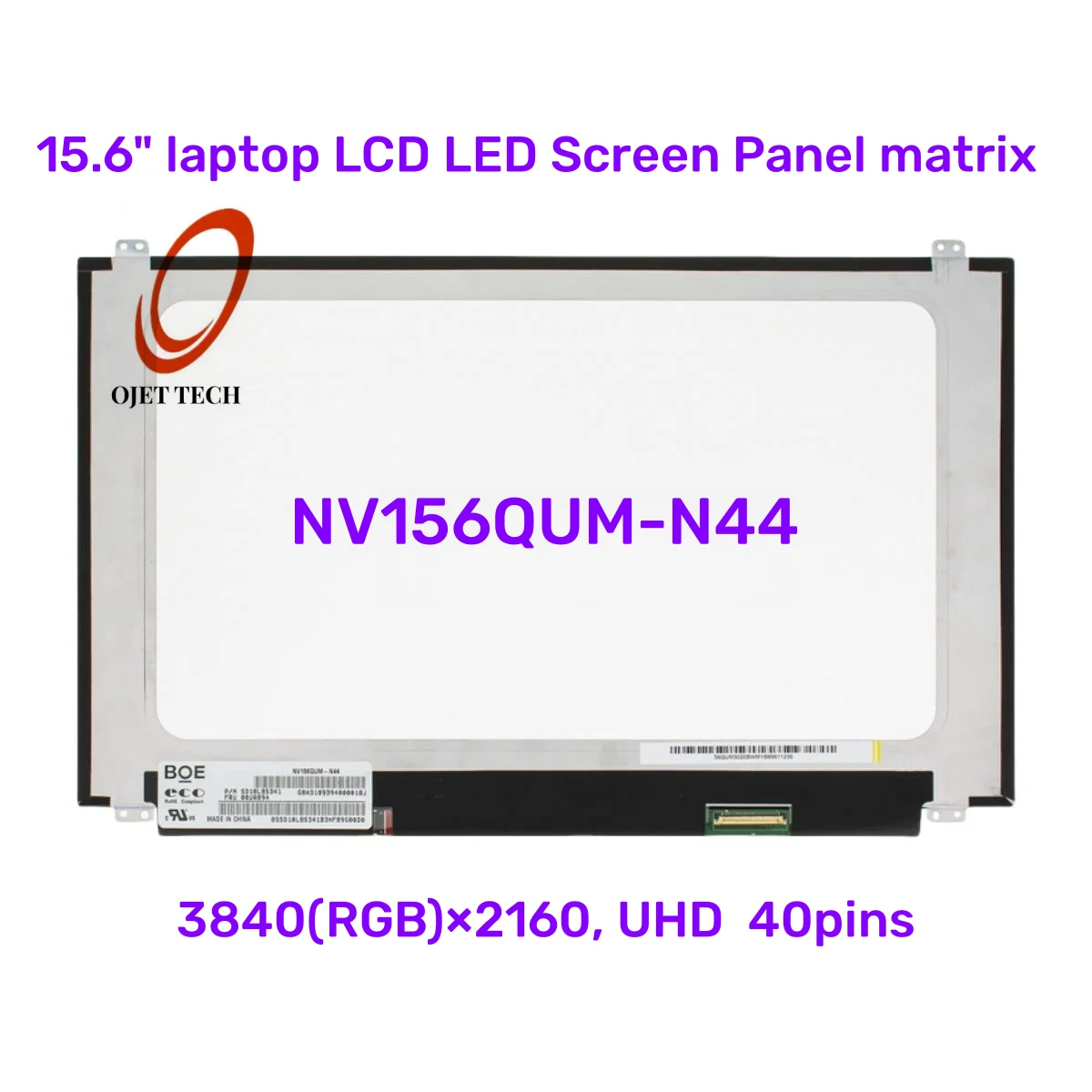 

15,6-дюймовый ЖК-экран для ноутбука со светодиодной матрицей IPS NV156QUM-N44 4K UHD 3840x2160 EDP 40pin