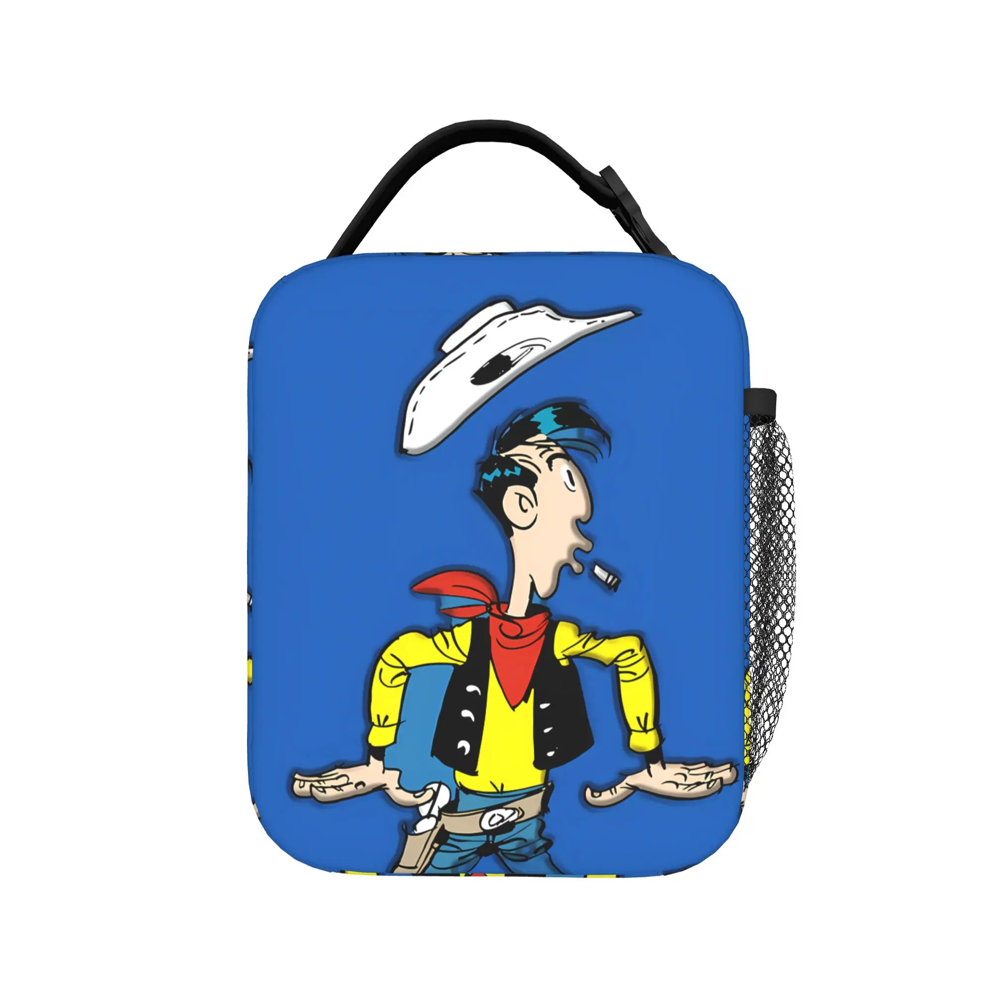 Lucky Luke Cartoon Comics Lunch Bag For Unisex  Graphic Design Lunch Box Picnic Cooler Bag Convenient Oxford Tote Food Bags