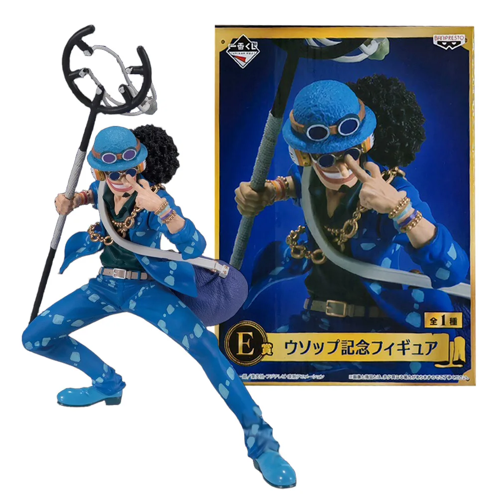 11CM Anime One Piece Usopp Figure 20th Anniversary Blue Set Doll Model Toy Gift Collection Aciton Figure PVC